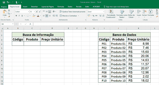 Procv: procura uma determinada informação na planilha