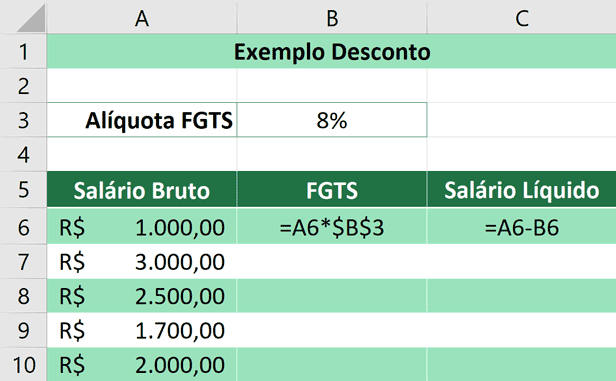 Porcentagem no Excel - Aplicando Desconto - Calculado