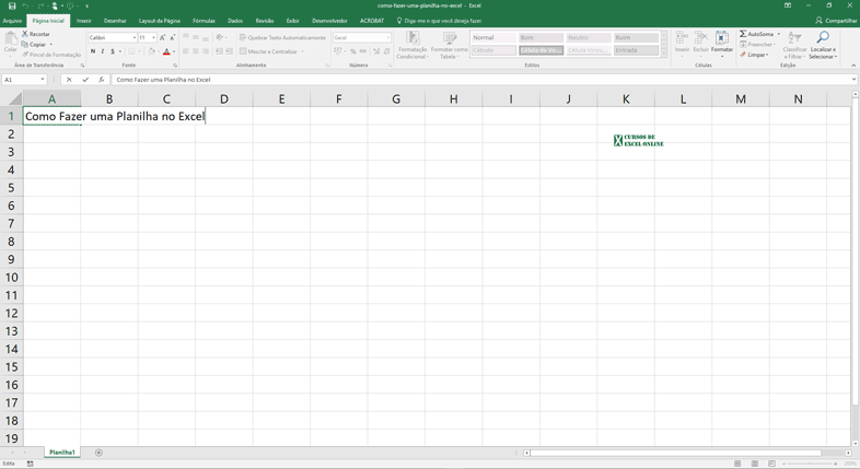 Como fazer uma Planilha no Excel