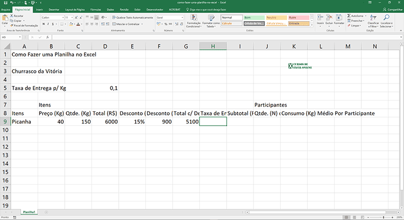 Visualizando o resultado do Total c/ Desconto