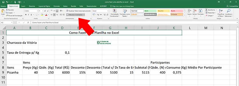 Visualizando como ficará a união das células