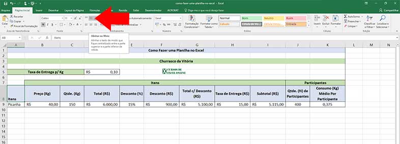 Como fazer uma planilha no Excel | Formatando a planilha