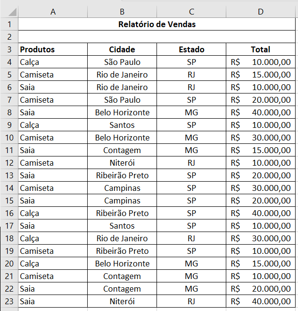 Primeiros passos: Criando a planilha