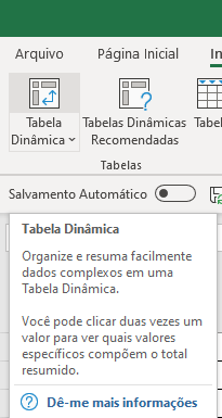 Criando uma tabela dinâmica