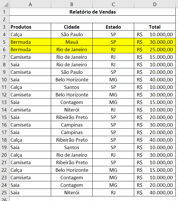 Acrescentando novas informações na planilha para atualizar a tabela dinâmica