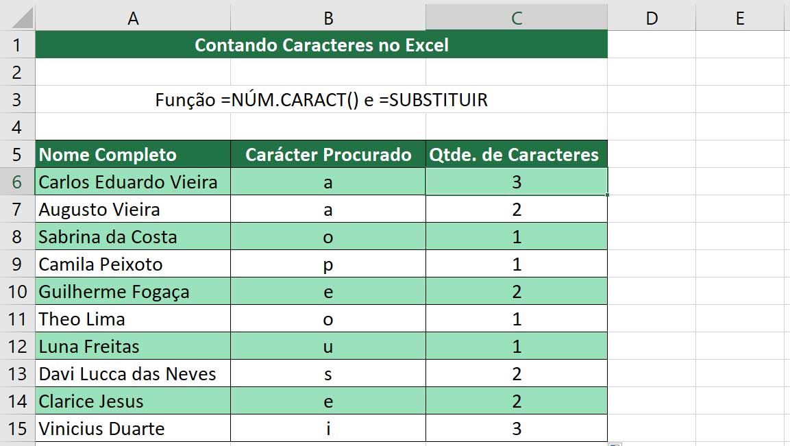 Contando Caracteres Específicos no Excel - Correção com a Função Minúscula