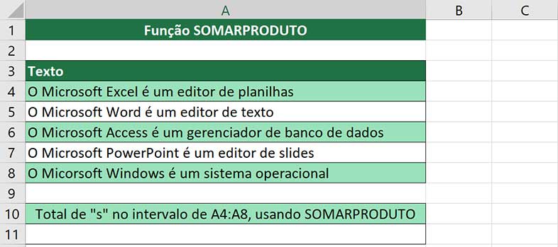 Contando a quantidade de um carácter específico em um intervalo de células