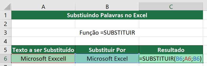 Função Substituir - Sintaxe