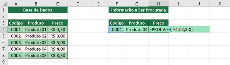 Localizando o preço do produto com o Procv