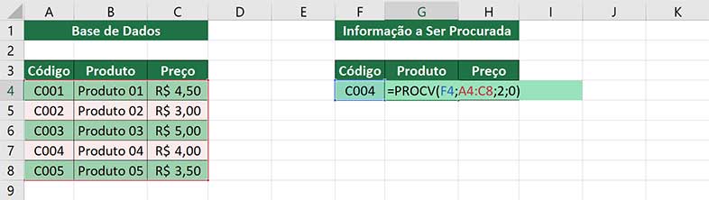 Localizando o produto com o Procv