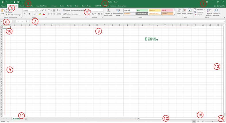 Área de Trabalho do Excel